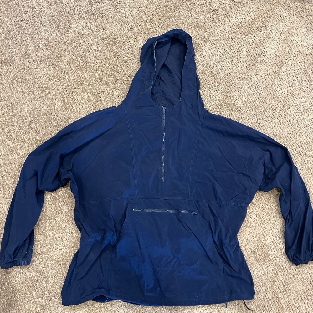 Men’s Great Lakes recreation quarter zip hooded windbreaker size XL